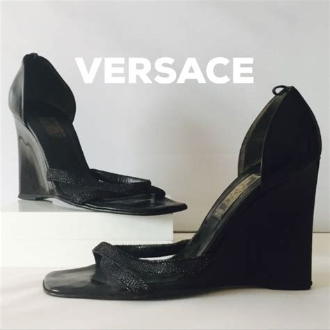 black versace wedges|Gianni Versace.